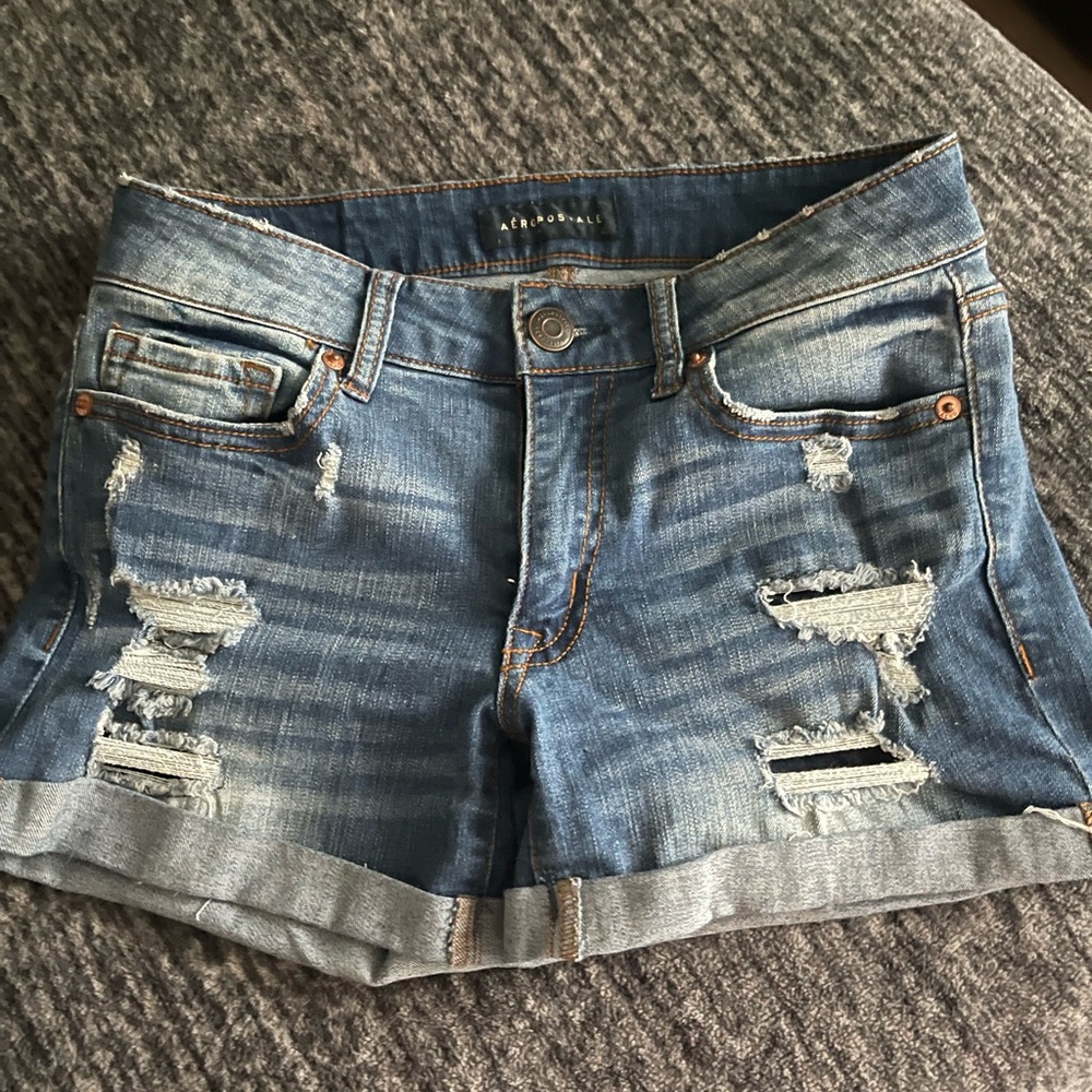 Aeropostal Women's Blue Denim Shorts